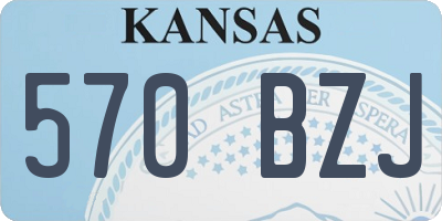 KS license plate 570BZJ