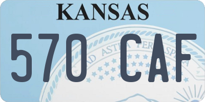 KS license plate 570CAF