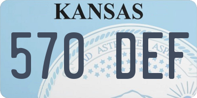 KS license plate 570DEF