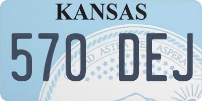 KS license plate 570DEJ