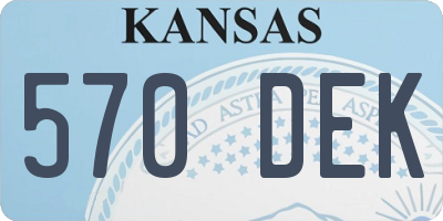 KS license plate 570DEK