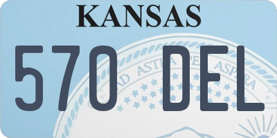 KS license plate 570DEL