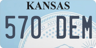 KS license plate 570DEM