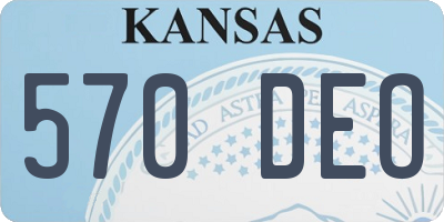 KS license plate 570DEO