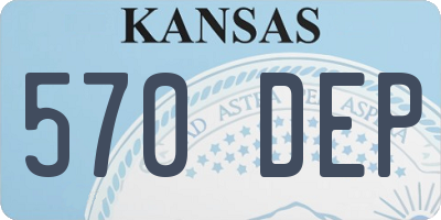 KS license plate 570DEP