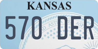 KS license plate 570DER
