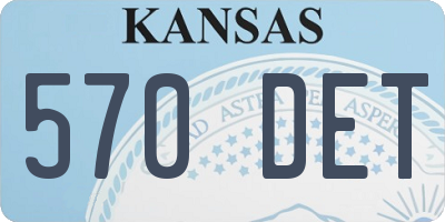 KS license plate 570DET