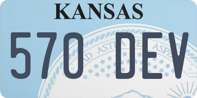 KS license plate 570DEV