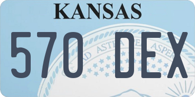 KS license plate 570DEX