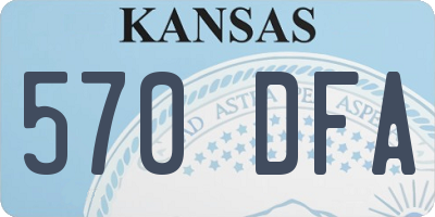 KS license plate 570DFA