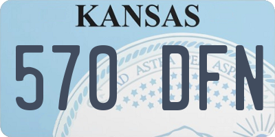 KS license plate 570DFN
