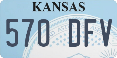 KS license plate 570DFV