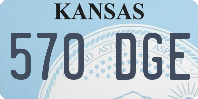 KS license plate 570DGE