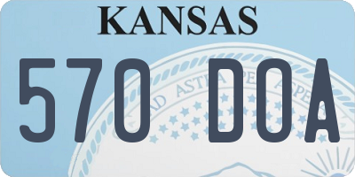 KS license plate 570DOA