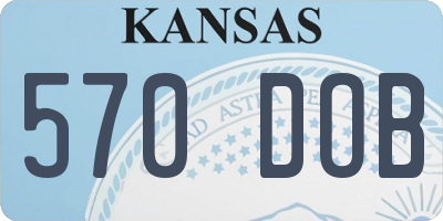 KS license plate 570DOB