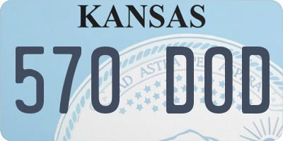 KS license plate 570DOD