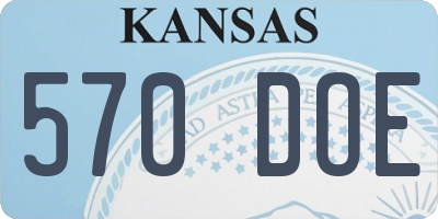 KS license plate 570DOE