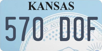 KS license plate 570DOF