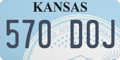 KS license plate 570DOJ