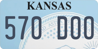 KS license plate 570DOO