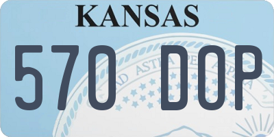KS license plate 570DOP