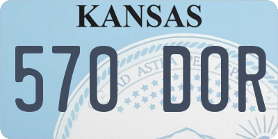 KS license plate 570DOR