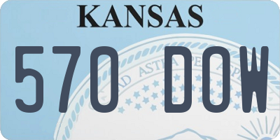 KS license plate 570DOW
