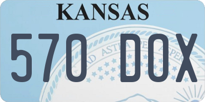 KS license plate 570DOX