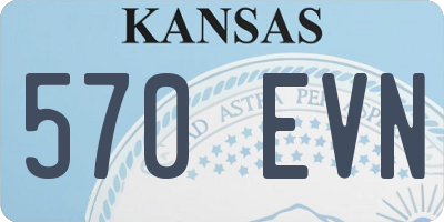 KS license plate 570EVN