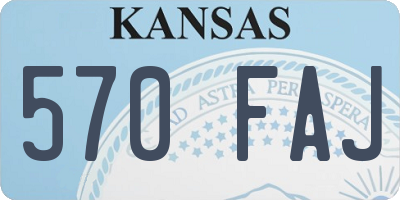 KS license plate 570FAJ