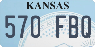 KS license plate 570FBQ