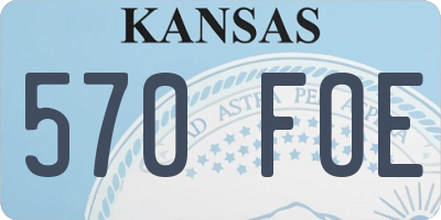 KS license plate 570FOE