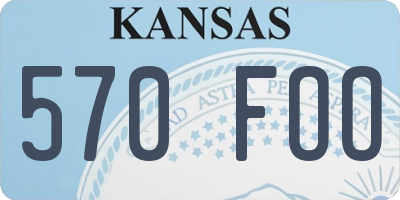 KS license plate 570FOO