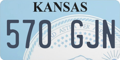 KS license plate 570GJN