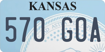 KS license plate 570GOA