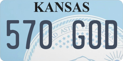 KS license plate 570GOD