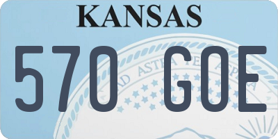 KS license plate 570GOE