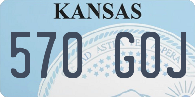 KS license plate 570GOJ