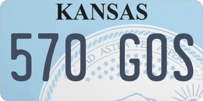 KS license plate 570GOS