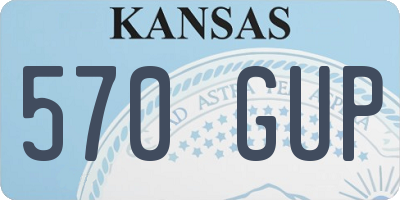 KS license plate 570GUP