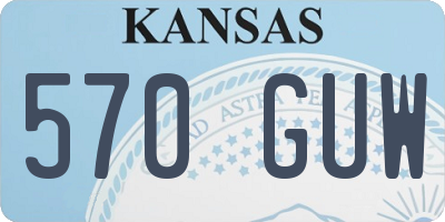 KS license plate 570GUW