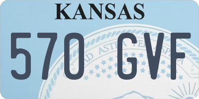 KS license plate 570GVF