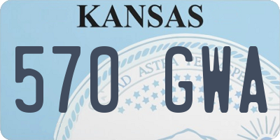 KS license plate 570GWA