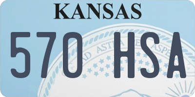 KS license plate 570HSA