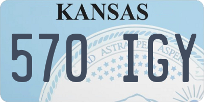 KS license plate 570IGY
