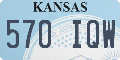 KS license plate 570IQW