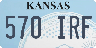 KS license plate 570IRF