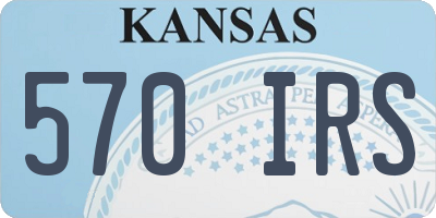 KS license plate 570IRS