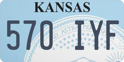 KS license plate 570IYF