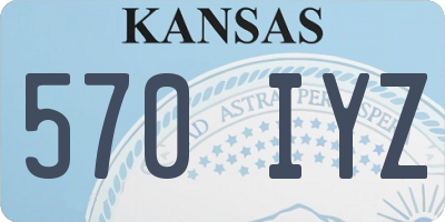 KS license plate 570IYZ